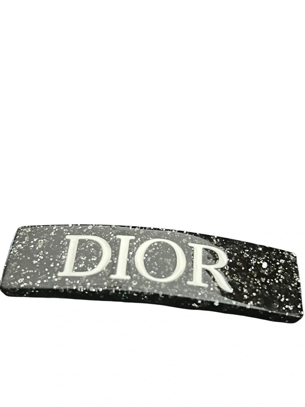 Glitter Black Logo Hair Clip
